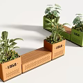 Modern Multifunctional Outdoor Chair Set With Custom Logo Planter Boxes For Public Park Leisure Use