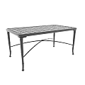 Classic Black Cast Iron Dining Table With Lattice Top And Bamboo Style Legs