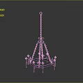 Classic Dark Iron Hanging Chandelier Light Fixture With Chain And Candle Holders