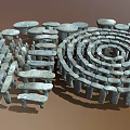 Spiral Stone Structure With Gray Natural Stones And Circular Arrangement Design