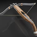 Traditional Wooden And Metal Crossbow Weapon With Arrow Bowstring And Mechanical Structure
