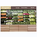 Modern Retail Display Shelves With Fresh Produce And Packaged Food Items