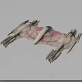 Futuristic Aerospace Spacecraft Model With Sleek Design Pink Accents And White Structure