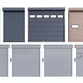 Variety of Roller Doors in Brown Dark Blue Gray with Window and Panel Designs