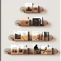 Modern Wall Mounted Shelving Unit With Multi Layer Design For Book Storage And 3d model