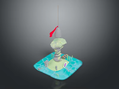 Holiday Paradise Holiday Island Solitary Island Sea House Seaside Cottage Seaside Wooden House Holiday Island 3d model