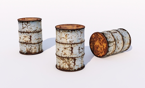 old rusty iron drum oil drum 3d model