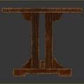 Solid Wooden Table With Rectangular Smooth Top And Sturdy Brown Legs Design
