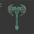 Medieval Battle Axe With Double Blades Spiked Design And Wooden Handle 3D Rendering