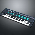 DX Electronic Keyboard Musical Instrument with Black White Keys and Control Panel Buttons