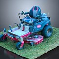 Toro Riding Lawn Mower With Cutting Deck And Large Wheels On Green Grass