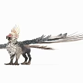 Mythical Bird With Crested Head Detailed Plumage And Elongated Feathery Wings