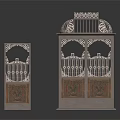 Classical Metal Gazebo Style Cage And Carved Decorative Screen With Intricate Designs