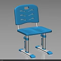 Blue Adjustable Kids Chair With Hollow Back And White Blue Legs