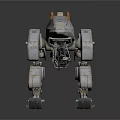 Sci Fi Mechanical Creature With Detailed Four Legged Metallic Structure And Orange Accents