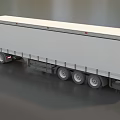 Green Modern Semi Truck Featuring White Cargo Trailer And Sleek Design