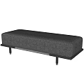 Modern Gray Fabric Sofa Bench with Textured Upholstery and Metal Legs for Living Room Decor