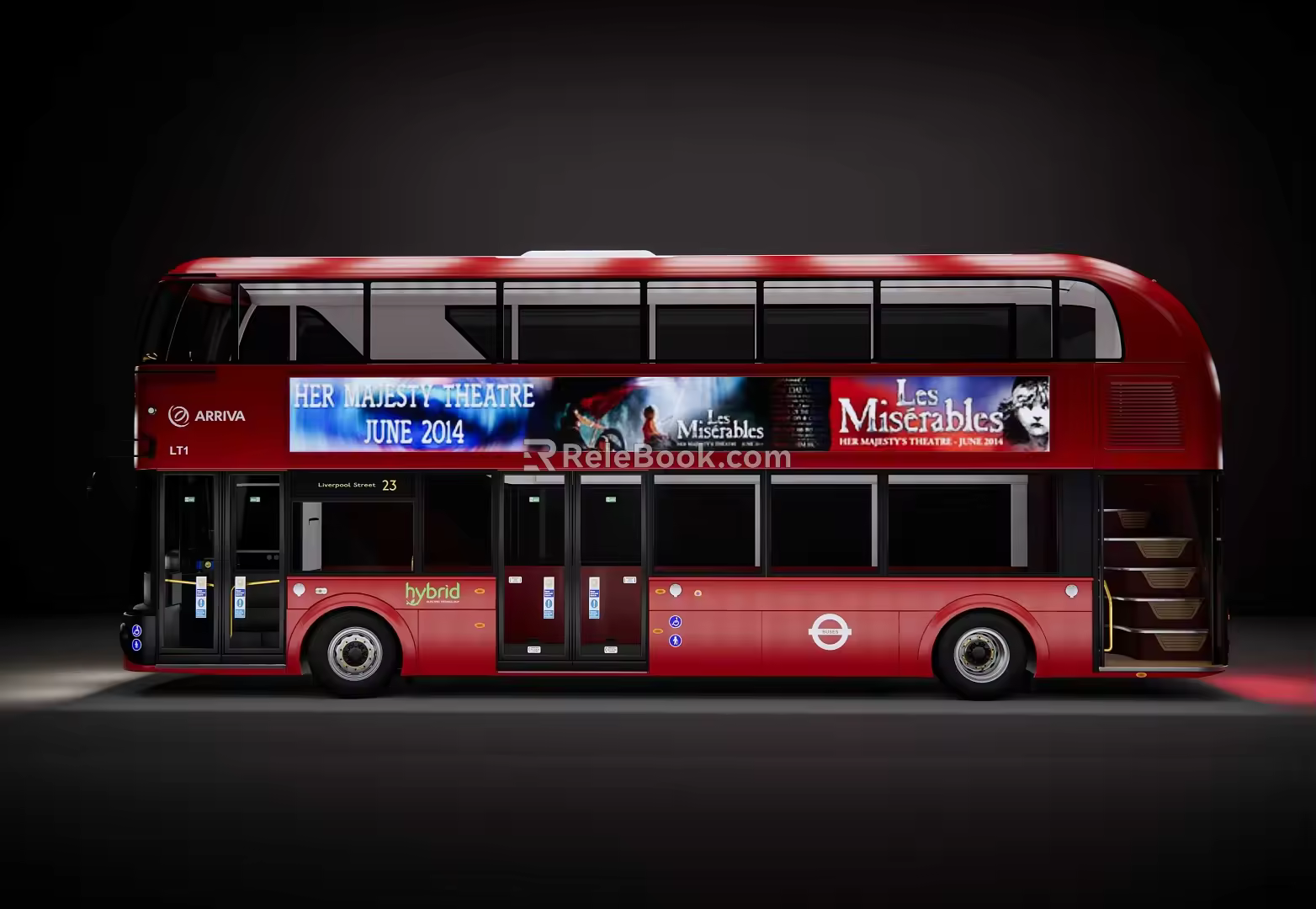 Modern double-decker bus 3d model