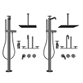 Modern Bathroom And Kitchen Faucet Designs With Shower Systems And Metal Finish