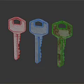 Modern Key Door Key Golden Key 3d model