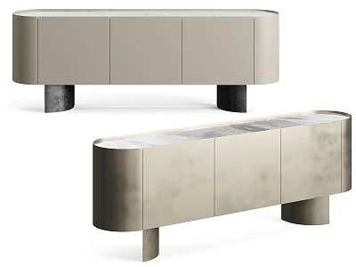 Modern Entryway Console And Side Cabinet With Sleek Design Metal Legs And Smooth Surface 3d model