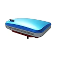 Blue Electronic Device With Gray Sides Cooling Vents And Red Base
