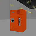 Orange Industrial Equipment Enclosure With Control Panel Ventilation And Safety Features 3d model