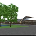 Traditional Chinese Ancient Architecture Courtyard Layout With Multiple Buildings Green Spaces And Trees