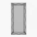 Elegant Gold Wavy Frame Mirror Reflecting City View And Indoor Furniture