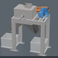 Industrial Equipment with Blue Motor Metal Frame and Discharge Bins