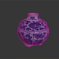 Blue And White Porcelain Decorative Vase With Intricate Floral Patterns And Octagonal Design