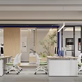 Modern Office Interior Design Open Workspace With Desks Ergonomic Chairs Glass Partitions And Green Plants