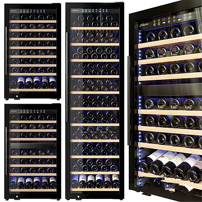 Various Modern Wine Coolers With Glass Doors LED Lighting And Wine Bottle Storage 3d model