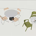 Modern Tea Table and Chair Combination Simple Tea Table and Chair 3d model