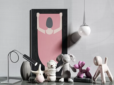 Tech Exhibition Hall Showcasing Modern Artworks Smart Stuffed Toys And Intelligent Lighting 3d model