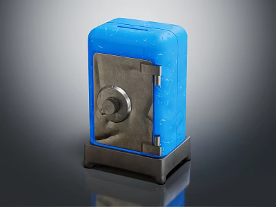 Blue Commercial Safe With Secure Lock And Durable Exterior Design 3d model