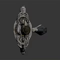 Futuristic Sci Fi Weapon With Metallic Structure And Red Accents Design 3d model