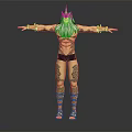Fantasy Horned Character With Long Beard And Intricate Tattoos Arms Outstretched