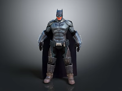 Batman Armored Video Game Movie Character With Detailed Muscular Suit And Cape 3d model