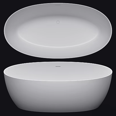 White Oval Freestanding Bathtub With Sleek Surface And Modern Bathroom Design 3d model