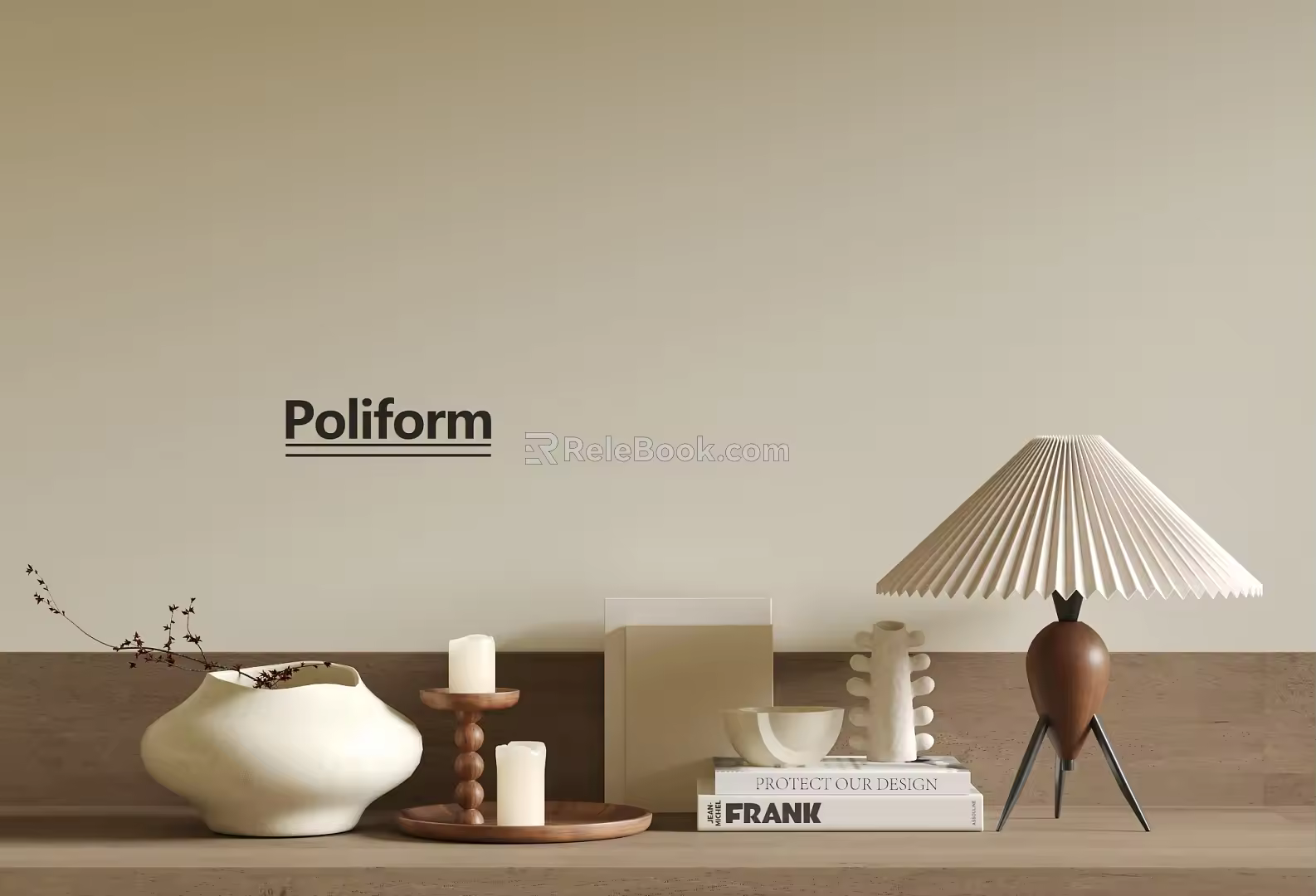 Middle Ancient Ornaments Combination Table Lamp Book 3d model