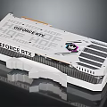 White GEFORCE RTX GPU Design Featuring Cooling Structure And Logo Details