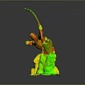 Dynamic Bronze Archer Statue With Bow And Rock Base Sculpture Design