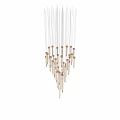Modern Glass Chandelier With Long Transparent Tubes For Bright Contemporary Interior