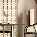 Modern Dining Table and Chair Combination Dining Table and Chair Chandelier Jewelry Ornaments Combination 3d model