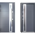 Modern Steel Security Door With Sleek Panel Design And Secure Lock System 3d model
