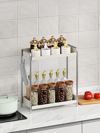 Case-receiving storage rack for seasoning bottle 3d model