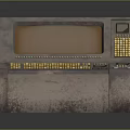 Rusty Control Console With Large Screen Yellow Keyboard And Control Buttons