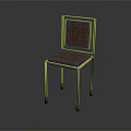 Modern Elegant Leisure Chair With Golden Frame And Brown Leather Upholstery