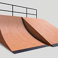 Variety of Wooden Skateboard Ramps Rails and Platforms for Skate Park